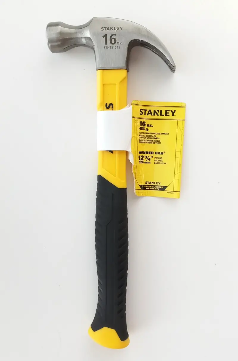 Stanley Stht54245 16-Ounce Fiberglass Claw Hammer – Curved Claw, Shock-Absorbing Handle 1