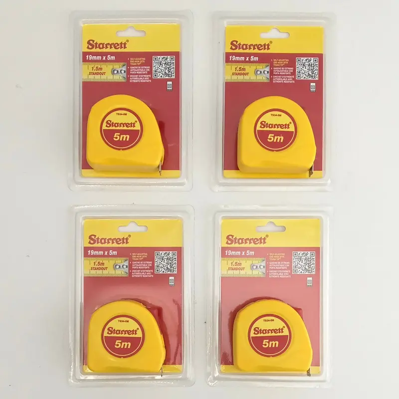 Starrett 5-Meter Tape Measure – Compact Design, 4-Pack, Model Ts34-5M 1