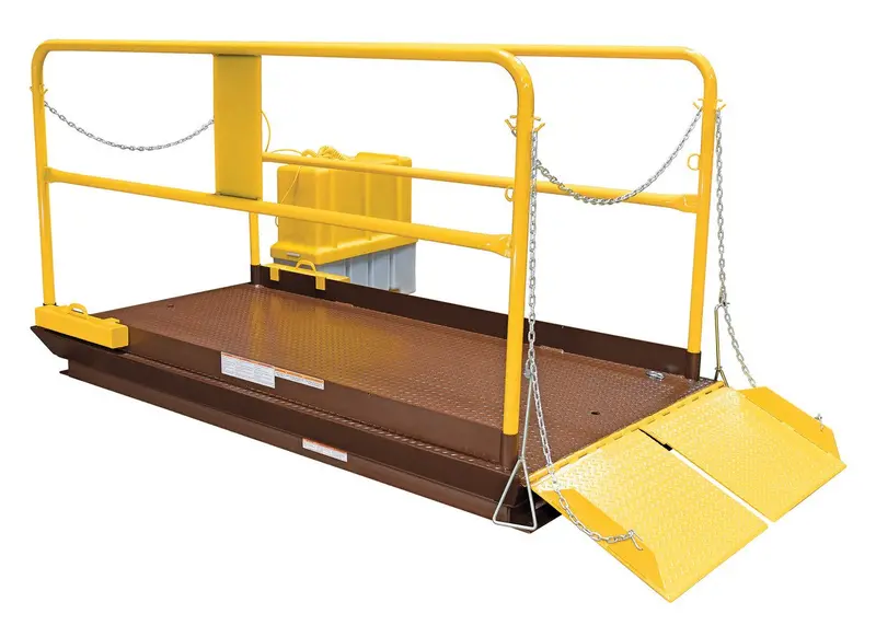 Steel Scissor-Type Truck Dock Lift – 6' × 8', 8,000 Lb Capacity (Brown/Yellow Finish) 1