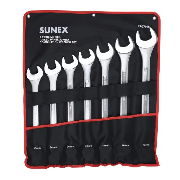 Sunex 9707Ma 7-Piece Jumbo Raised-Panel Metric Combination Wrench Set (33–50 Mm) 1