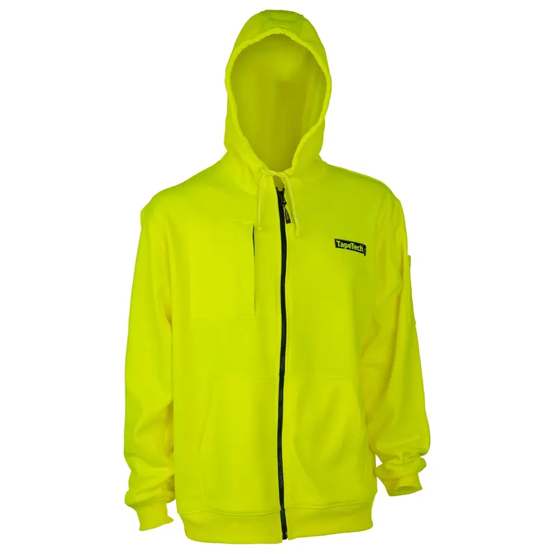 Tapetech High-Visibility Hooded Sweatshirt – Ansi-Compliant Safety Apparel 1