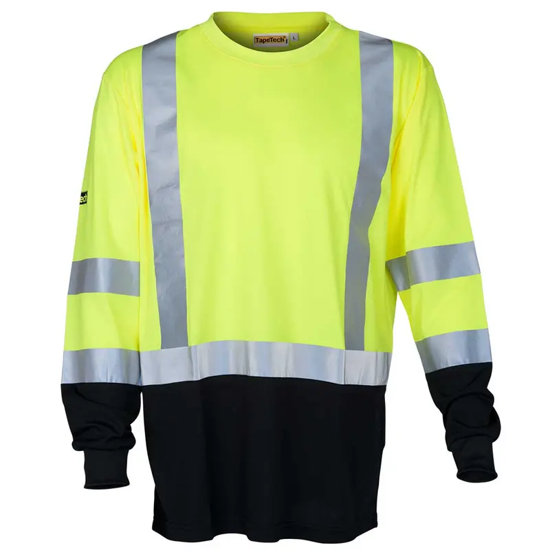 Tapetech Long Sleeve Reflective Safety Shirt – Enhanced Visibility Design 1