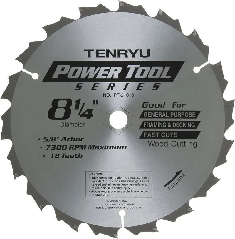 Tenryu Pt-21018 8-1/4" Carbide-Tipped Circular Saw Blade – General Purpose 1