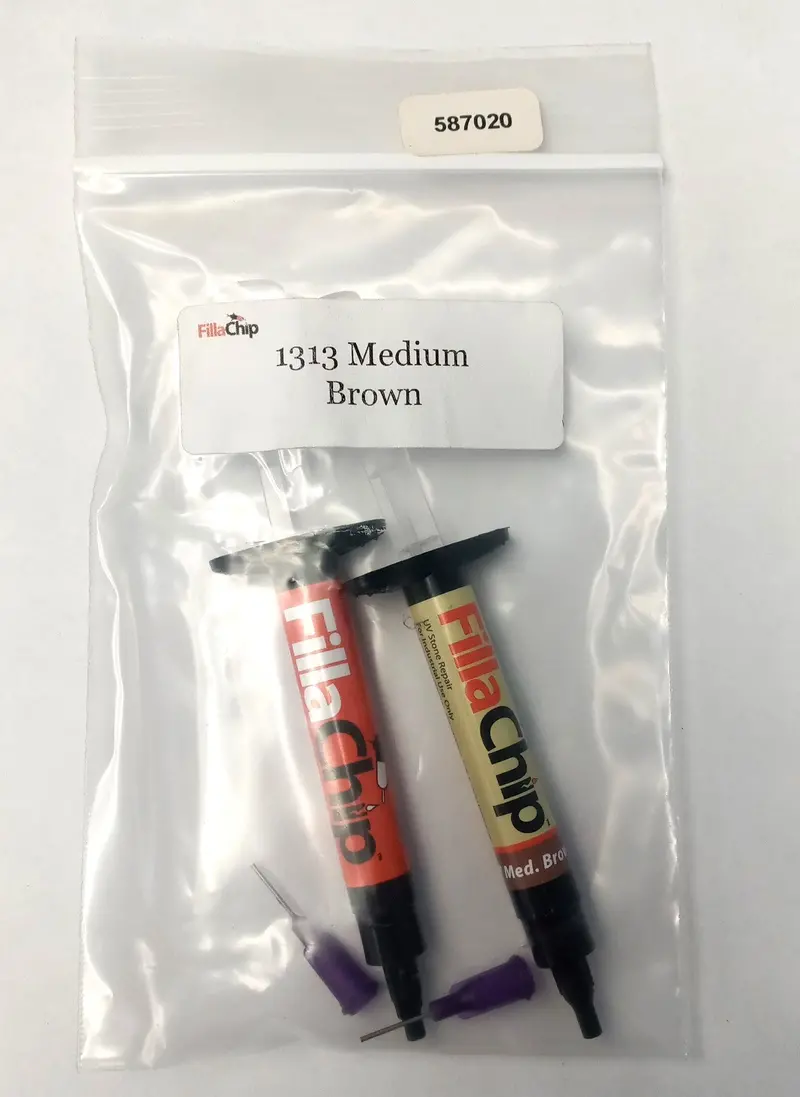 Uba Tuba Fillachip 1313 Stone Chip Repair Kit – Single-Color Dark Brown Resin 1