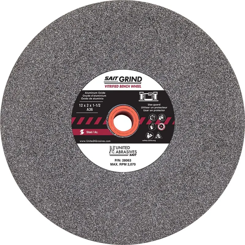 United Abrasives Sait Aluminum Oxide Bench Grinder Wheels – 8-Inch Diameter 1