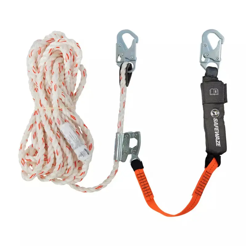 V-Line 50-Foot Vertical Lifeline Kit: Snap Hook, Rope Grab & Energy-Absorbing Lanyard 1