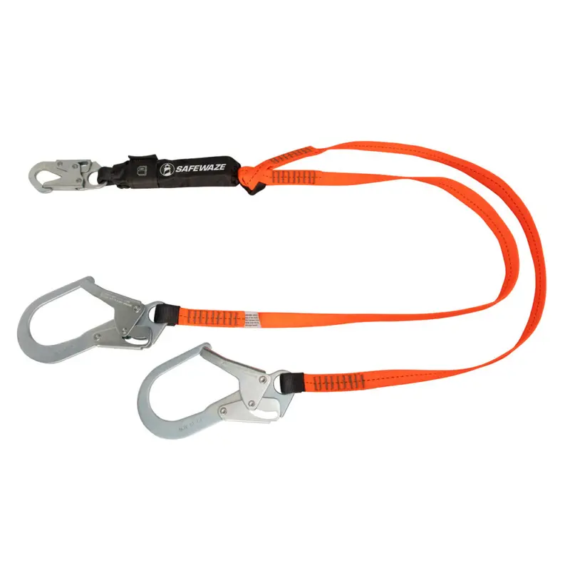 V-Line 6-Foot Dual-Leg Shock-Absorbing Lanyard With Rebar Hooks 1