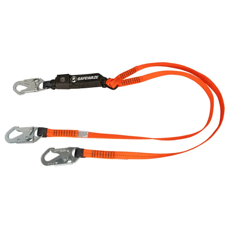 V-Line 6-Foot Dual-Leg Shock-Absorbing Lanyard With Snap Hooks 1
