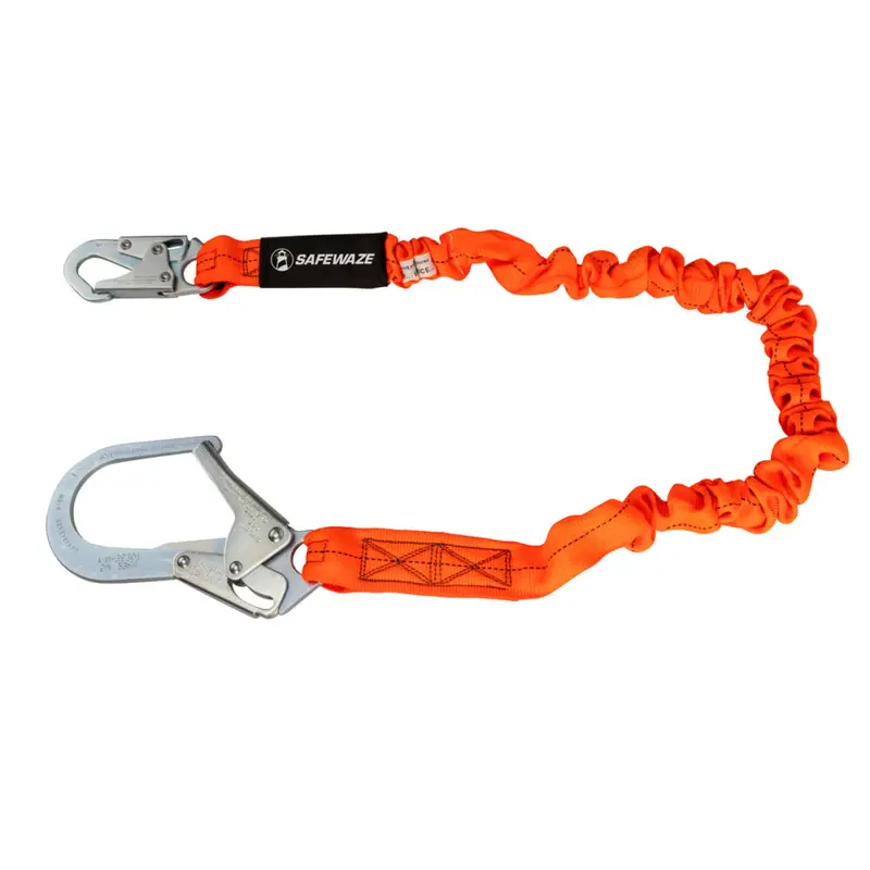 V-Line 6-Foot Stretch Internal Shock-Absorbing Lanyard With Rebar Hook 1