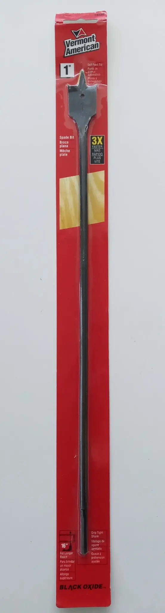 Vermont American 14436 Extended-Reach Spade Bit – 1-Inch × 16-Inch, Ideal For Deep Wood Boring 1