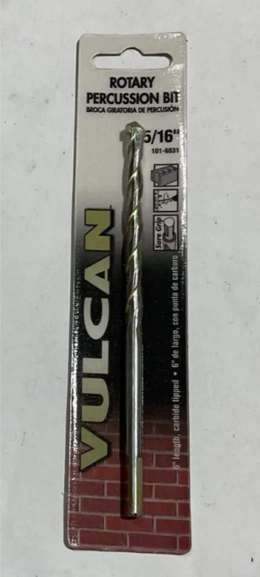 Vulcan 101-6831 Rotary Percussion Bit – 5/16" X 6", Carbide-Tipped 1