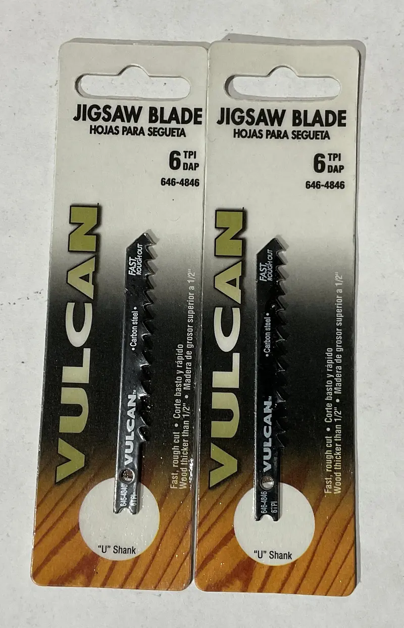 Vulcan 3-Inch Carbon Steel U-Shank Jigsaw Blades, 6 Tpi, 2-Pack 1