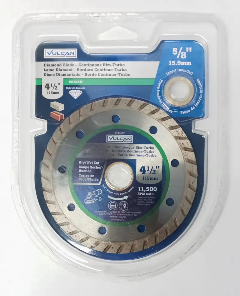 Vulcan 4.5-Inch Continuous Turbo Diamond Blade – 7/8-Inch Arbor 1