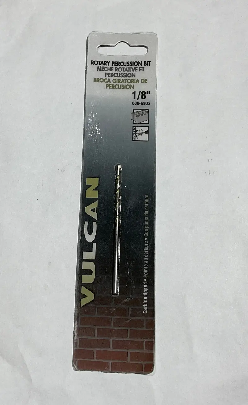 Vulcan 680-6905 Rotary Percussion Bit – 1/8", Carbide-Tipped 1
