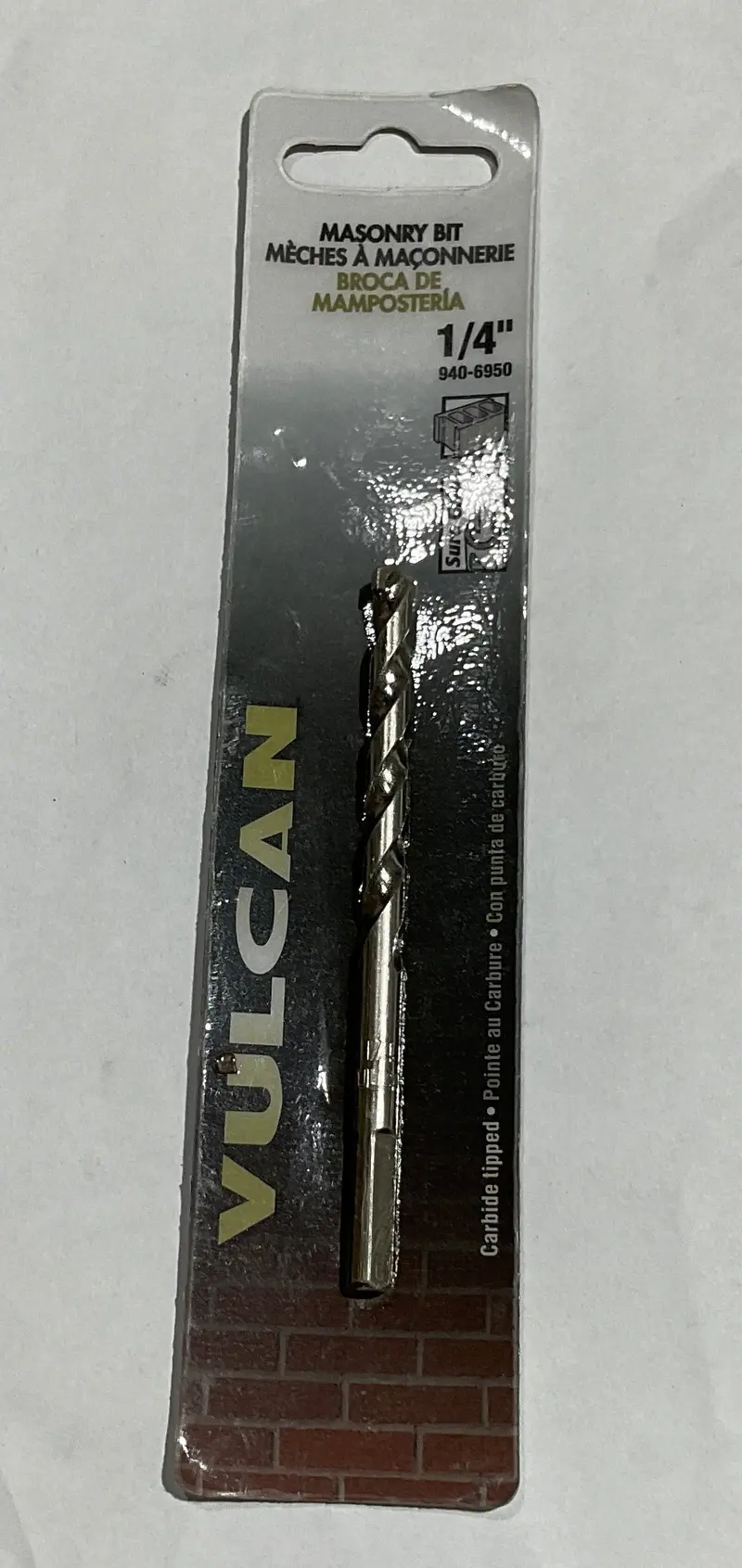 Vulcan 940-6950 Masonry Drill Bit – 1/4", Carbide-Tipped 1