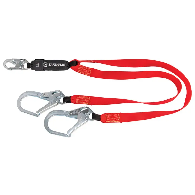 Welding-Specific 6-Foot Dual-Leg Energy-Absorbing Lanyard – Rebar Hooks 1
