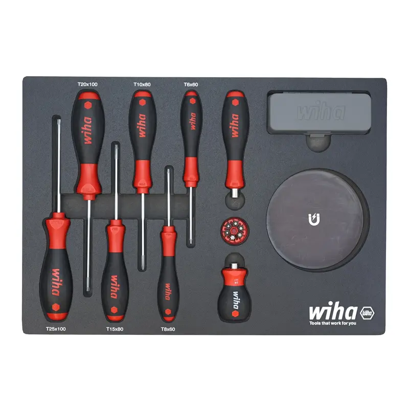 Wiha 45-Piece Magnetic Knife Maintenance Workstation Tray 1