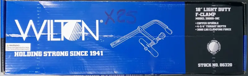 Wilton Light-Duty F-Clamp – 18" Opening, Copper Spindle (Model 86320) 1
