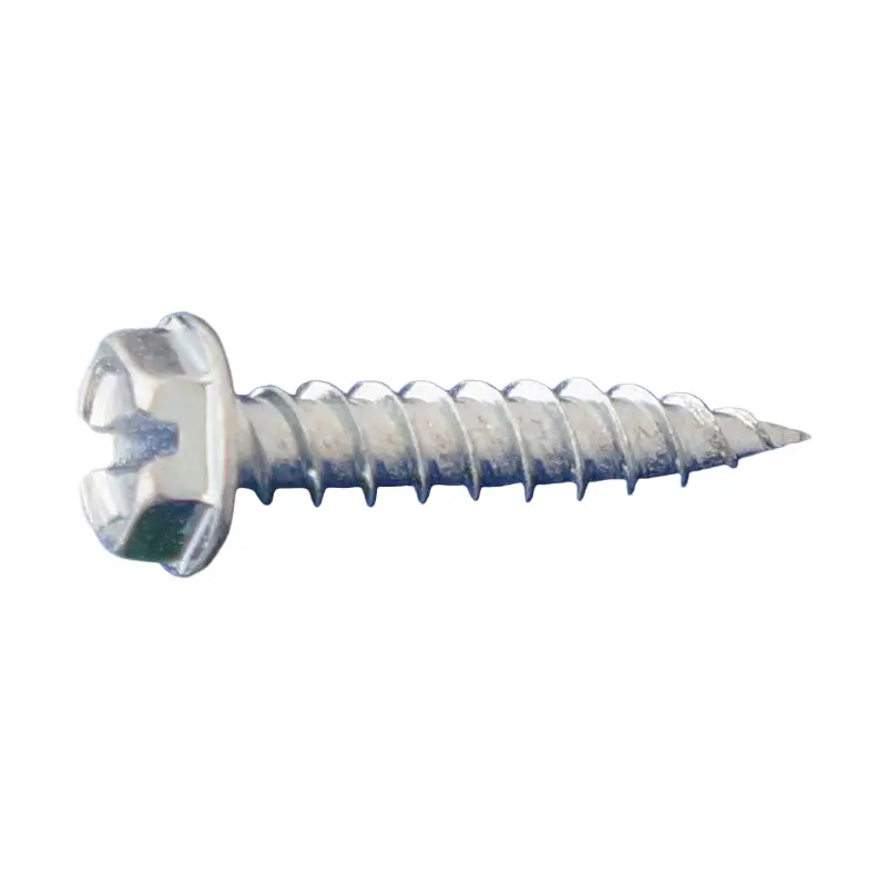 Zinc-Plated Slotted Hex Washer Head Needle Point Screws – 5/16" 1