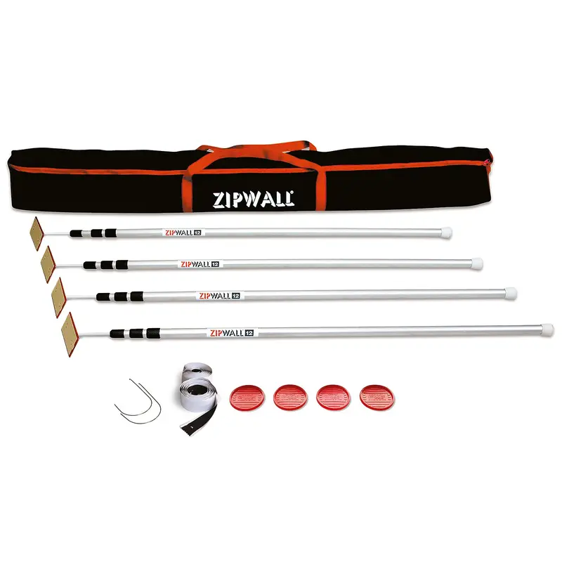 Zipwall Slp4 12-Foot Dust Barrier Pole Kit (4-Pack) 1