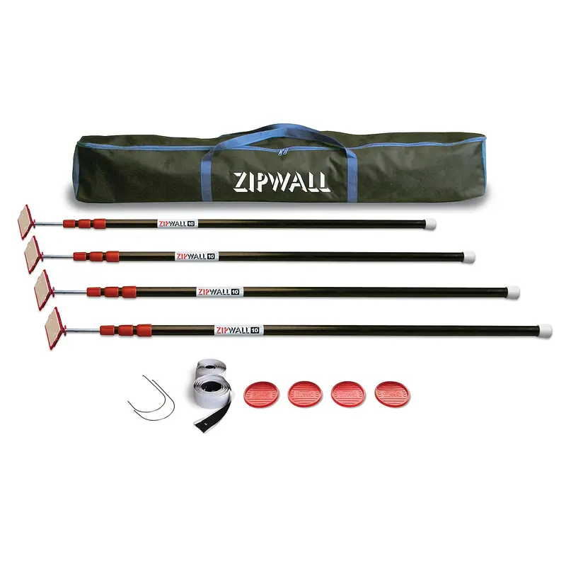 Zipwall Zp4 Zippole 10-Foot Dust Containment Pole Kit (4-Pack) 1