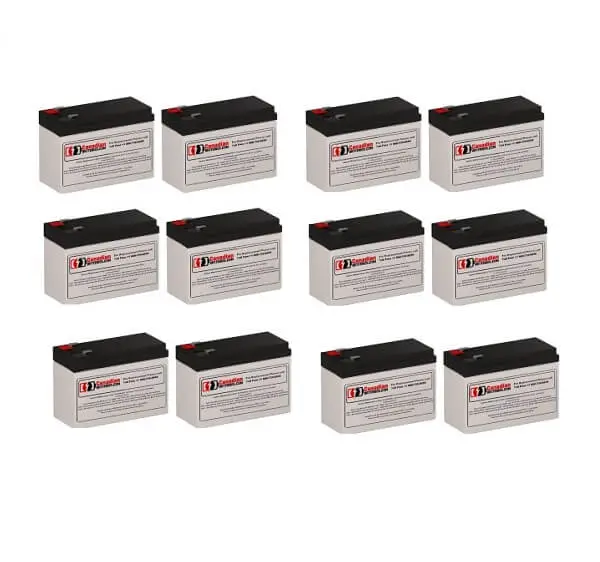 12-Pack 12V 7Ah Ups Battery Set For Powerware 103002836-6591 (84Wh Total) 1
