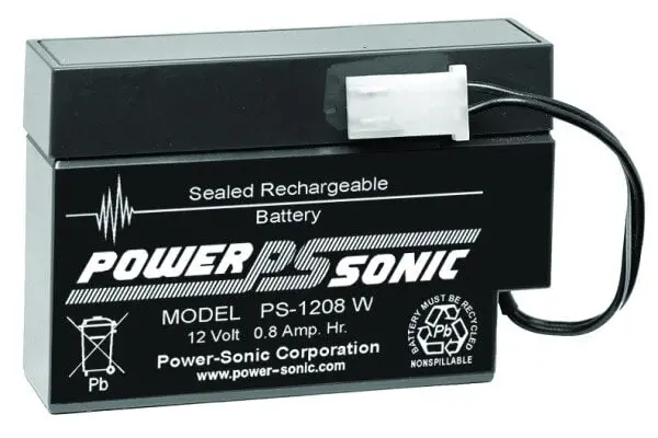 12V 0.8Ah Replacement Battery For Ccb Industrial Model 12Md-0.8 — Wire Lead (Wl) Terminals 1