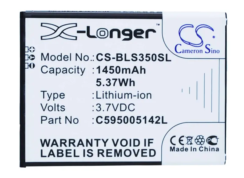 1450Mah 3.7V Li-Ion Smartphone Battery For Blu S350, Star Jr & C595005142L 1