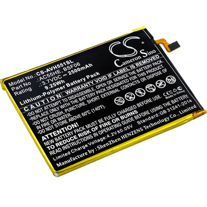 Archos 55 Helium Ultra Replacement Battery – 3.7V Li-Polymer, 2500Mah, 9.25Wh (Ac55He) 1