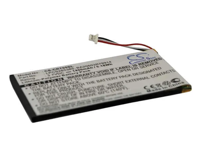 Creative Zen Vision M (60Gb) Battery – 3.7V 1400Mah Li-Polymer (5.18Wh), Part Ba20603R79914 1