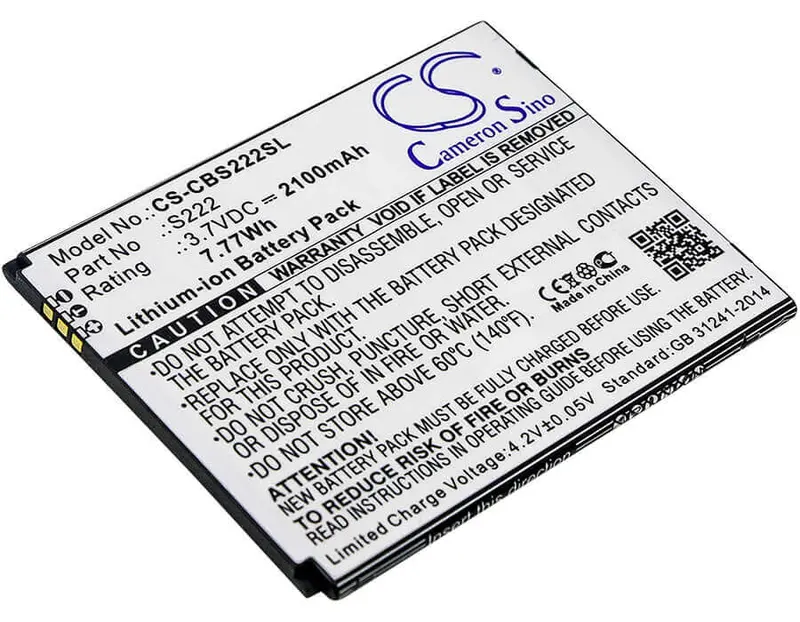 Cubot S222 Smartphone Battery – 3.7V Li-Ion, 2100Mah, 7.77Wh 1