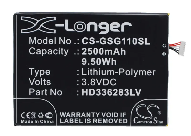 Green Orange & Gsmart Smartphone Battery: 3.8V Li-Polymer, 2500Mah, 9.5Wh 1