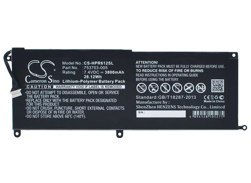 Hp Pro Tablet X2 612 G1 Battery – 7.4V Li-Polymer, 3800Mah, 753329-1C1, 28.12Wh 1