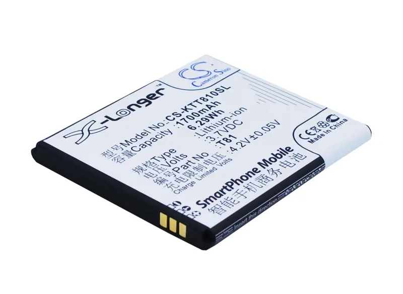 K-Touch T81 Smartphone Battery – 3.7V, 1700Mah Li-Ion, 6.29Wh 1