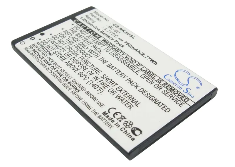 Nokia Bl-5U Smartphone Battery – 3.7V Li-Ion, 750Mah, 2.78Wh 1