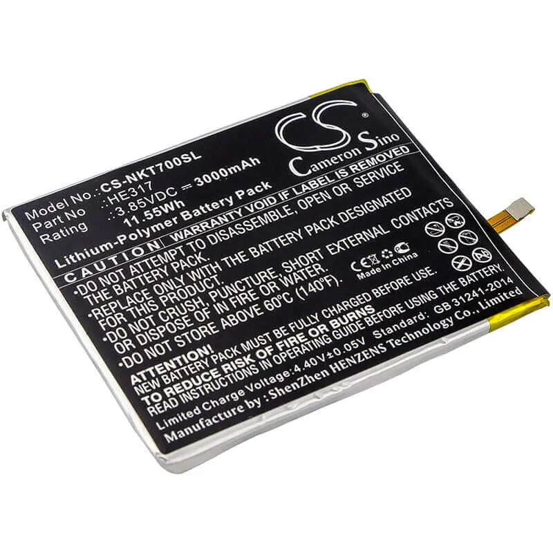 Nokia He317 Smartphone Battery – 3.85V Li-Polymer, 3000Mah, 11.55Wh 1