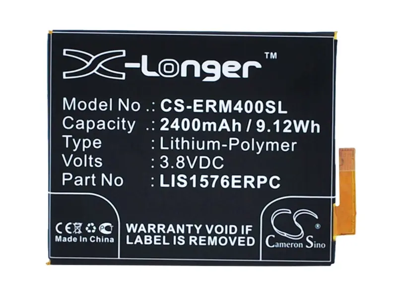 Sony Ericsson E2303/E2306 Replacement Battery – 3.8V Li-Polymer 2400Mah (Agpb014-A001, 9.12Wh) 1